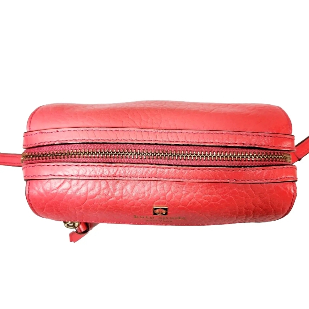 KATE SPADE Perri Lane Bubbles Leather Crossbody Bag $338 Coral Pink - Picture 6 of 16